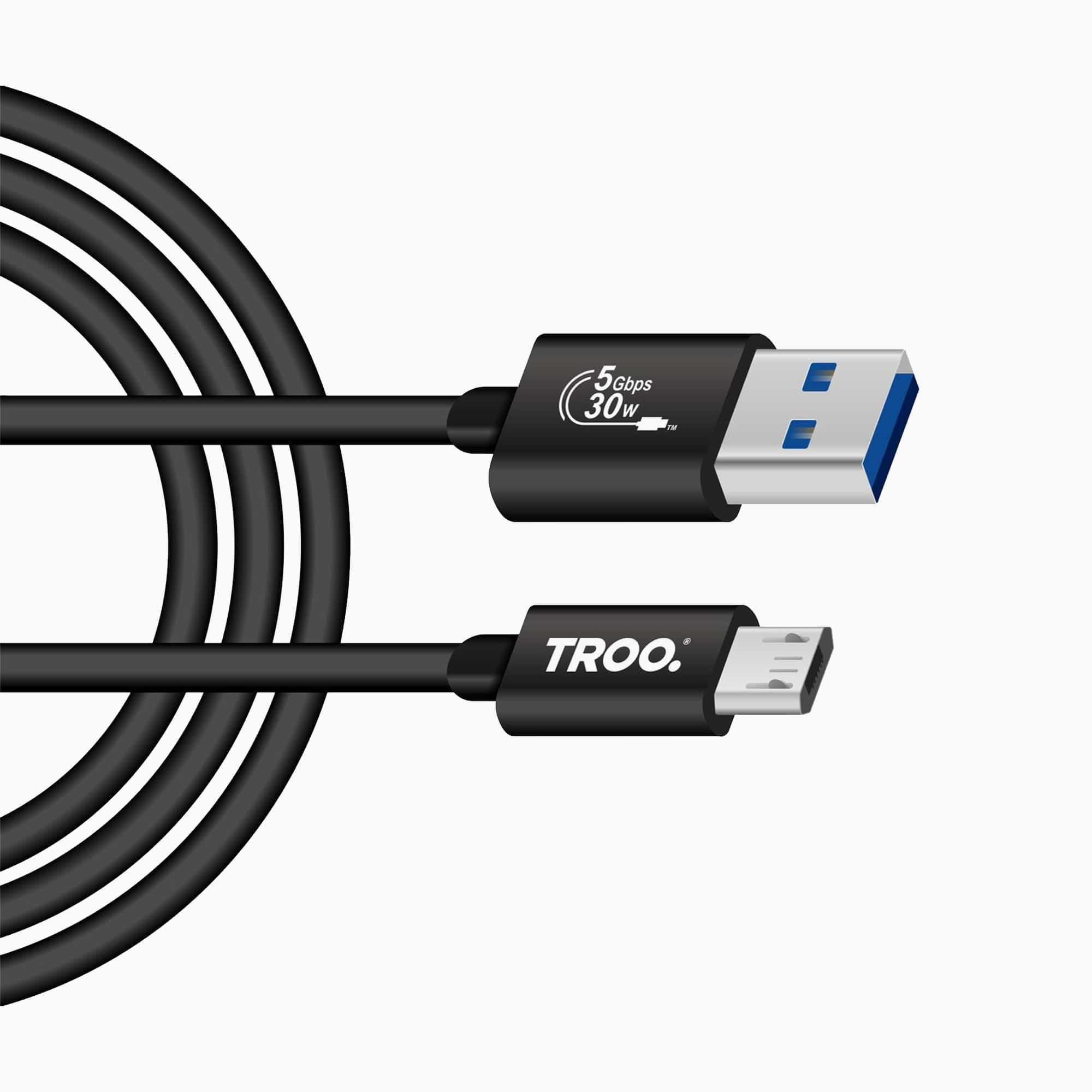 TROO Certified Fast Charge 30W USB to Micro Cable