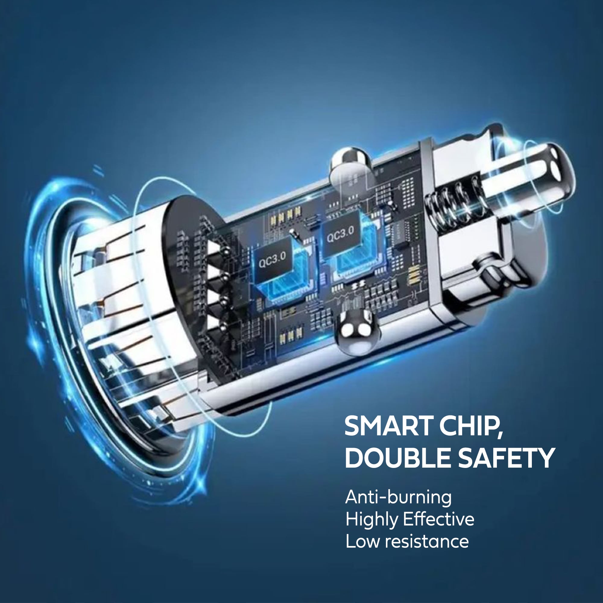 TROO Certified PD 48W ULTRA Fast Car Charger Dual Port Type C + USB A