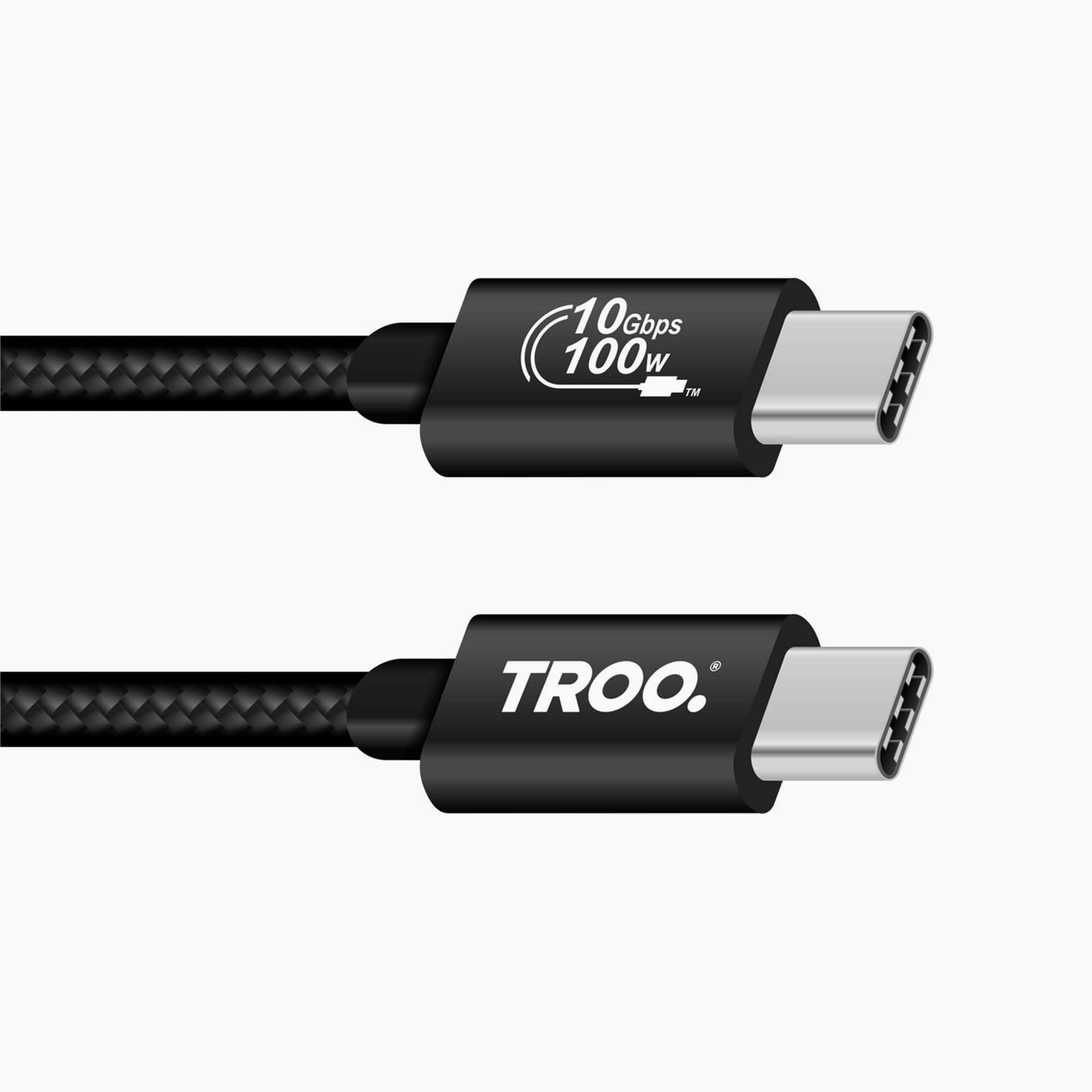 TROO Certified Fast Charge 100W 4K Video Type-C Braided Cable- iPhone 15
