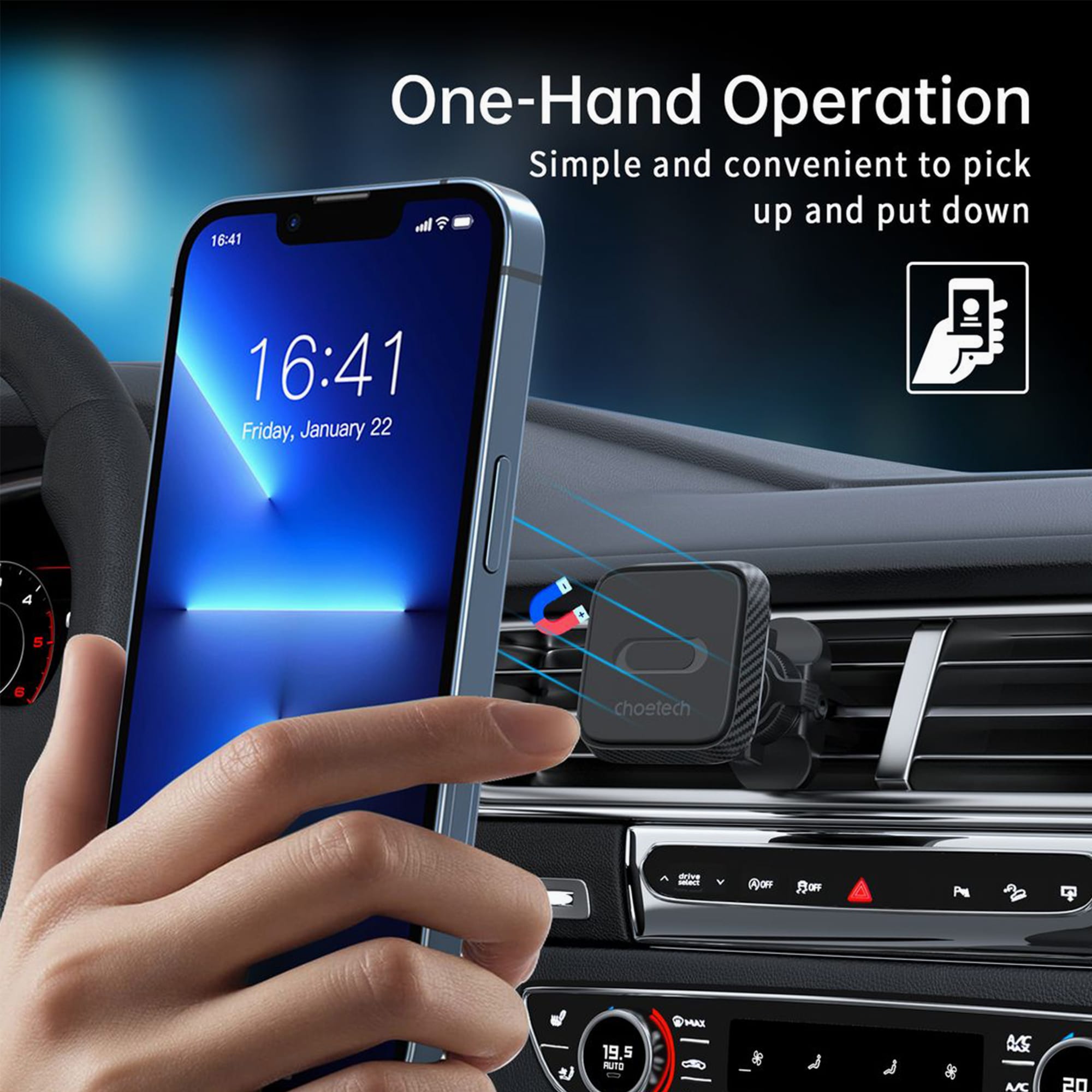TROO HOLD Series Magnetic Car Air-Vent Phone Mount