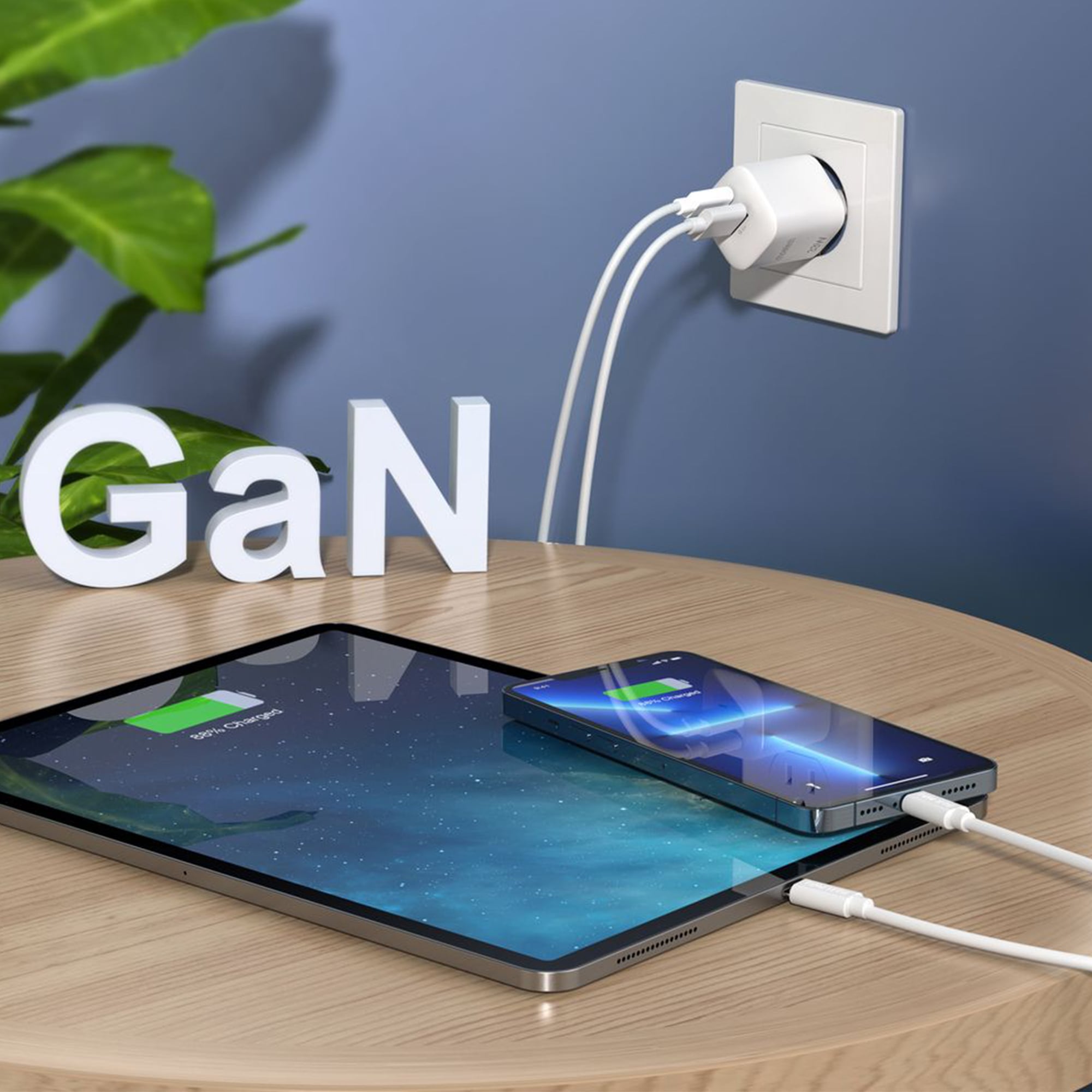 TROO Certified PD 33W GaN Fast Wall Charger Power Brick 2 Port Type-C USB
