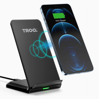 TROO Certified 15W Qi-Enabled Type-C Fast Wireless Desktop Charger Stand