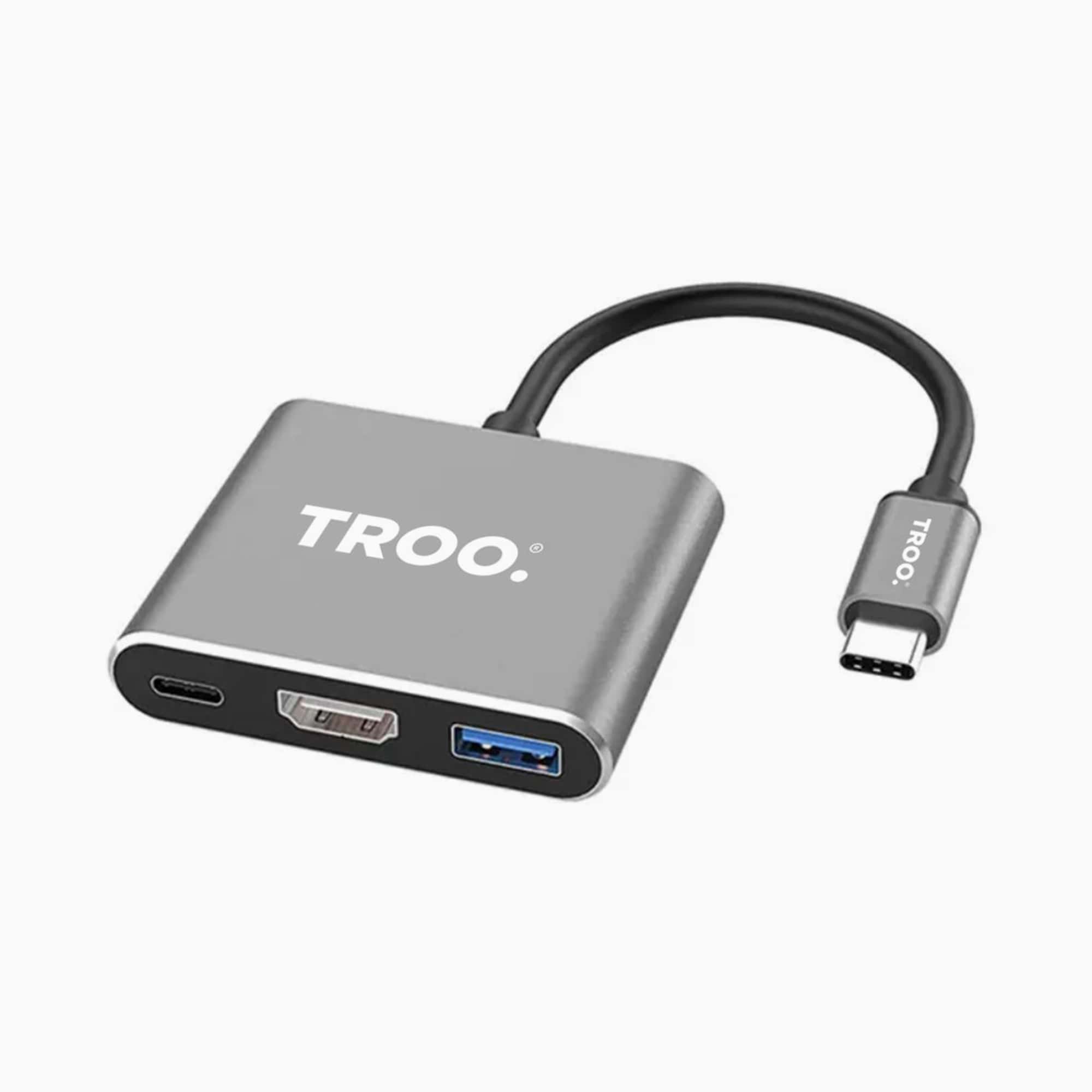 TROO Certified 87W Fast Charge Type-C To 4K HDMI Multiport Adapter