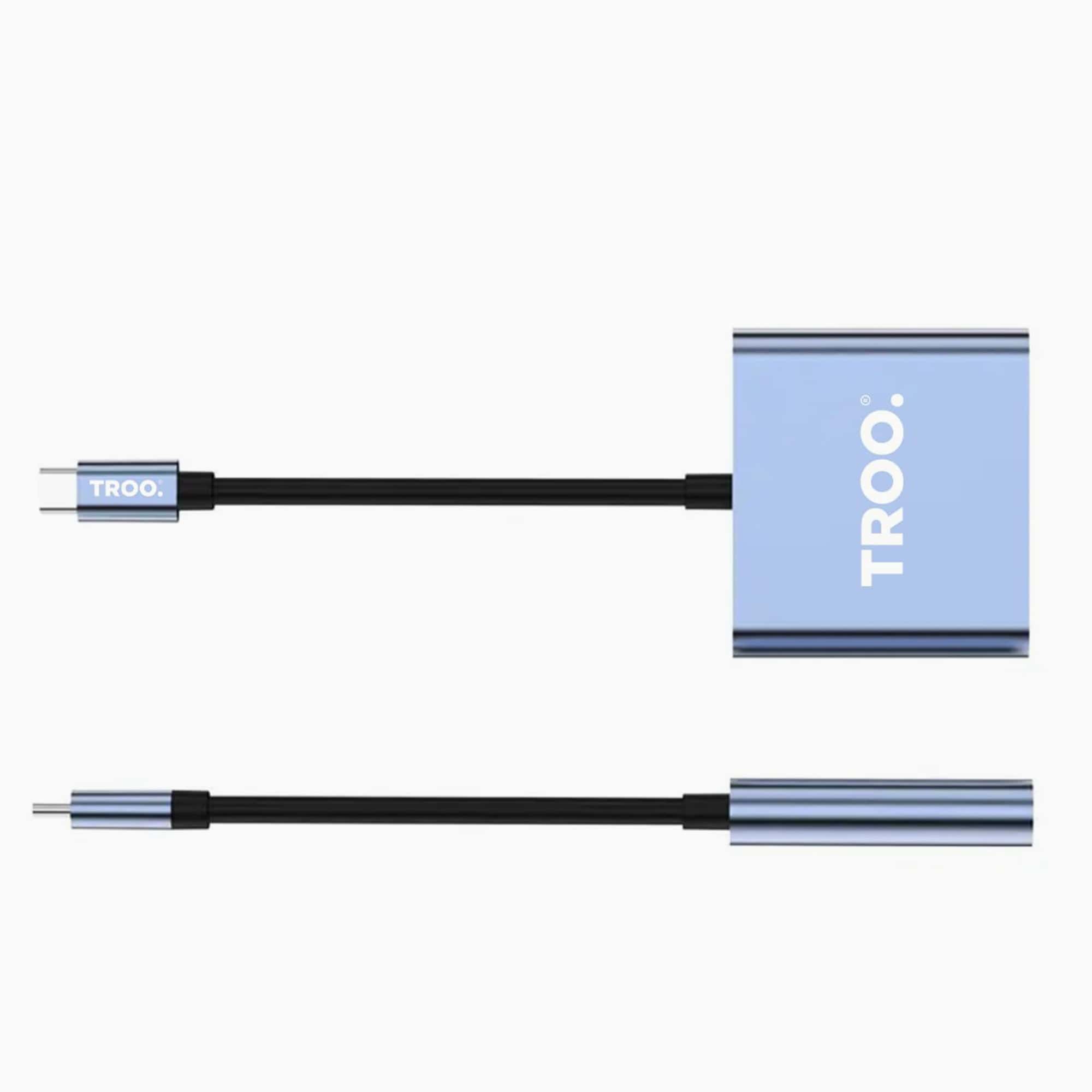 TROO Certified 87W Fast Charge Type-C To 4K HDMI Multiport Adapter
