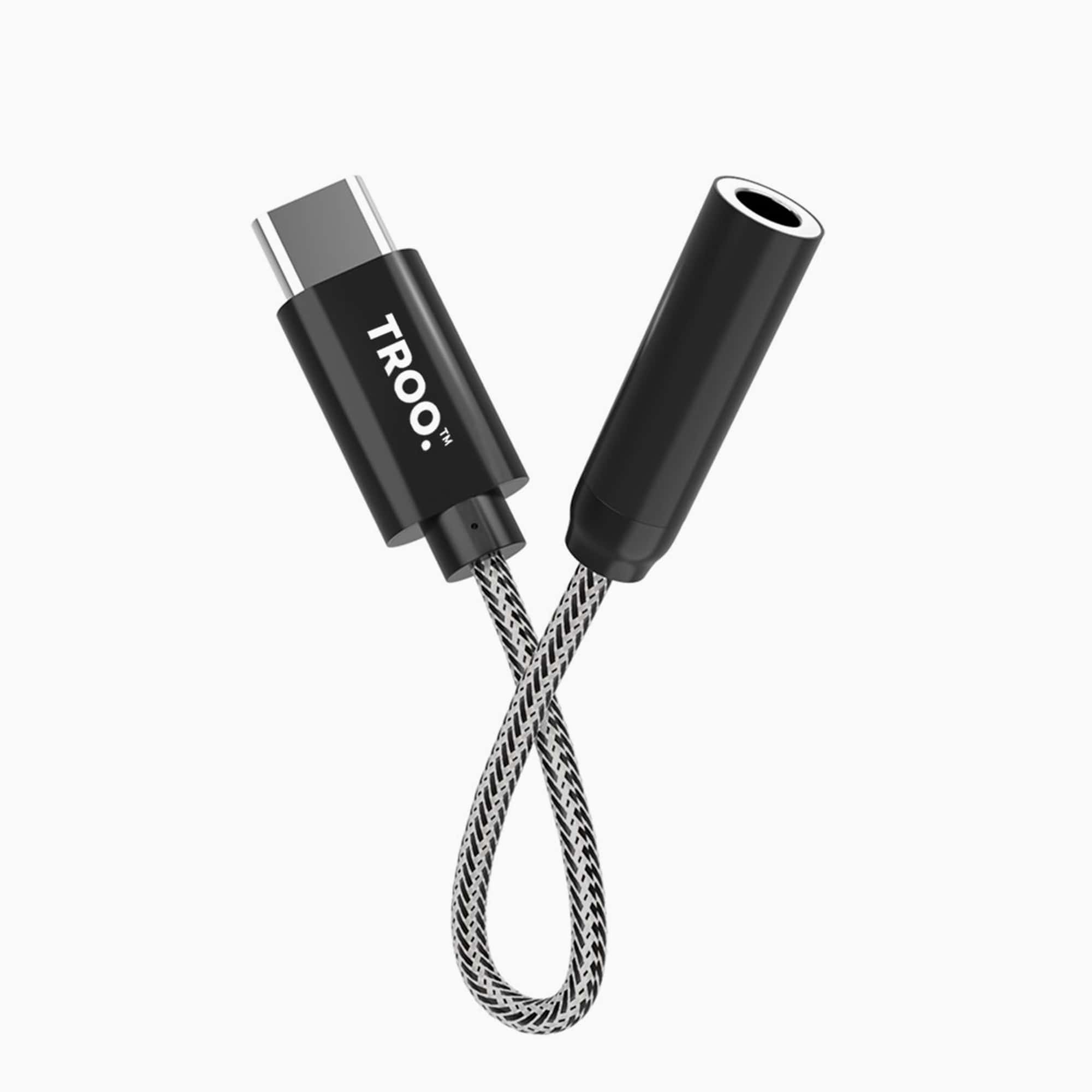TROO Certified Type-C 3.5MM Braided Audio Jack Adapter